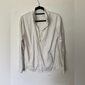 ATHLETA Large Zip Up Jacket White